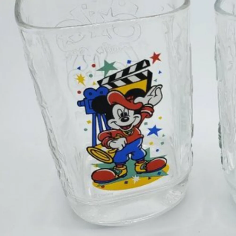 Vintage 2000 McDonald's Disney 3D design square glasses set‎ of 2